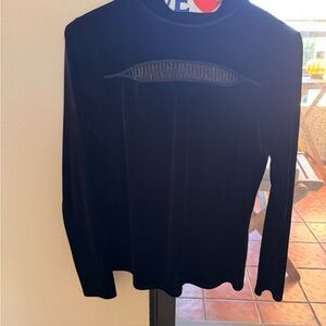 Black Long Sleeve Top Velvet top with handmade chain design. Worn once.